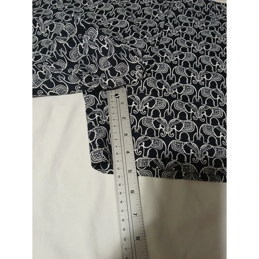 Crown & Ivy Navy White Elephant Print Shorts Womens 16 Essentials Preppy Summer